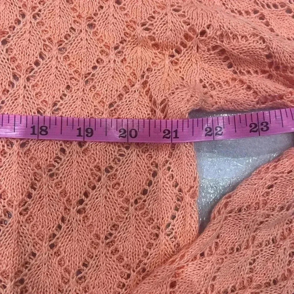 [M]Tommy Bahamas Orange Open knit Crochet linen Blend L/S Sweater/CoverUp - Picture 6 of 8